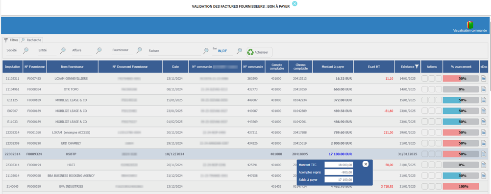 Validation des factures fournisseurs dans l'ERP HexaOpale Validation des factures fournisseurs dans l'ERP HexaOpale