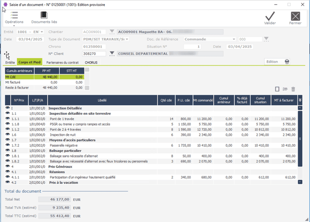 étude simple dans le logiciel ERP HexaOpale étude simple dans le logiciel ERP HexaOpale