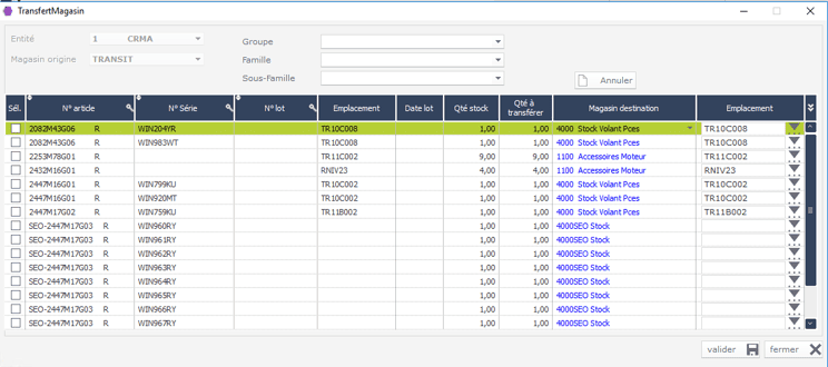 Mouvement de transfert de stock dans l'ERP HexaOpale Mouvement de transfert de stock dans l'ERP HexaOpale