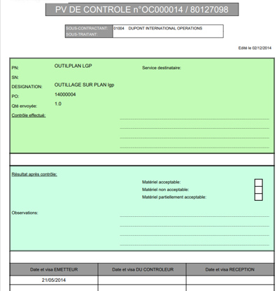 Un PV de contrôle qualité Un Pv de contrôle qualité